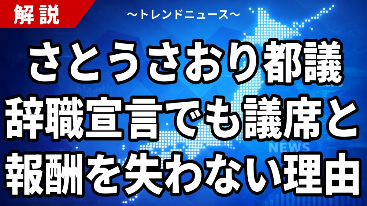 【8/30】さとうさおり都議が辞職表明｜議席がまだ失われていない理由と千代田区補選の条件