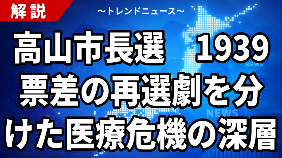 高山市長選2026の結果｜当選者は田中明氏、23,155票で再選 3度目挑戦の益田大輔氏を1,939票差で退ける