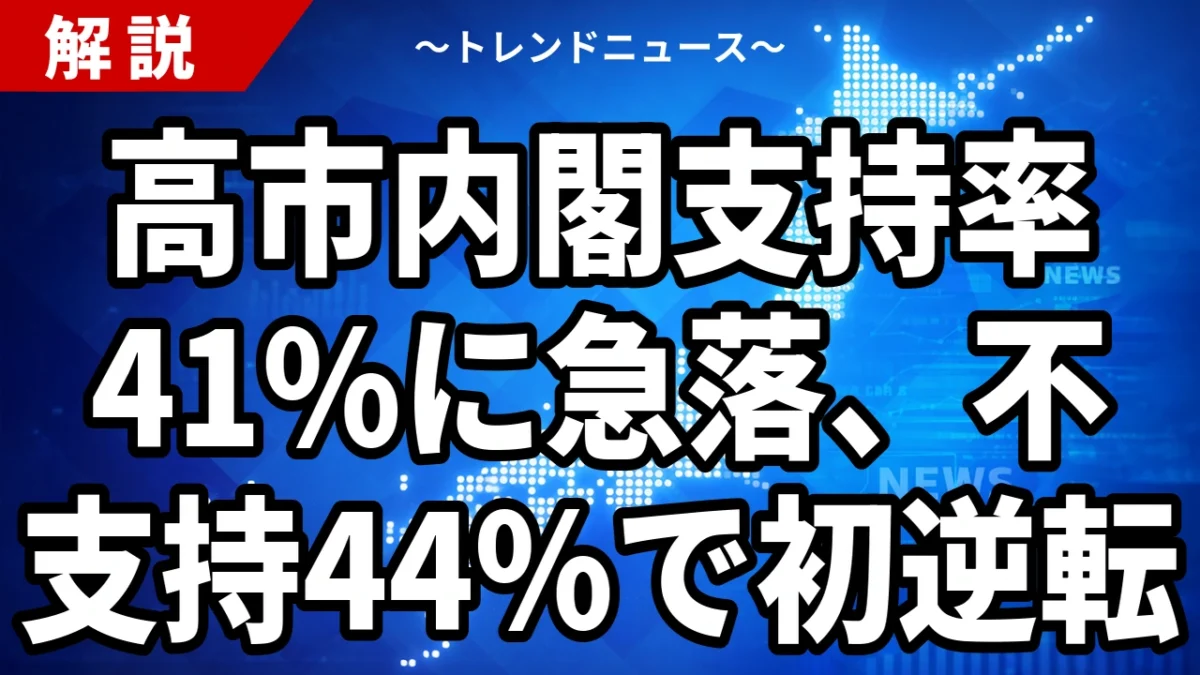 高市内閣支持率41%に急落、不支持44%で初逆転｜下落4つの背景と「調査で割れる数字」の読み方