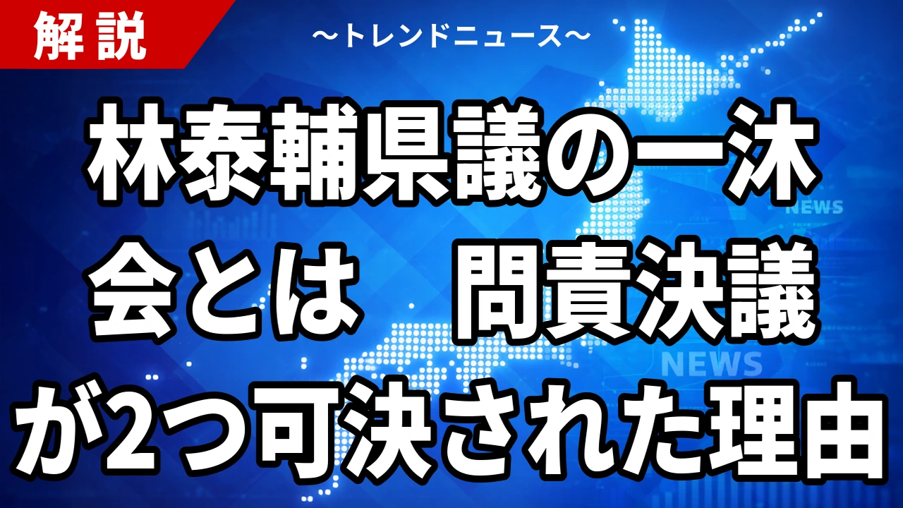【10/1】林泰輔県議「一沐会」とは｜問責決議が2つ可決された理由と離団の経緯