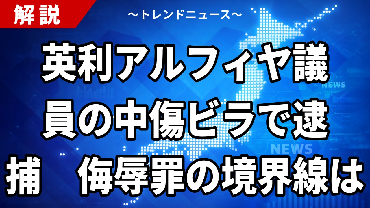 【10/8】英利アルフィヤ議員の侮辱罪逮捕｜落選運動のビラはどこから罪か