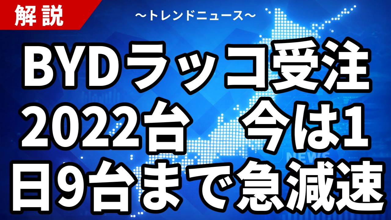 【10/20】BYDラッコ受注2022台|伸びは鈍化、ナンバー648台との差とe SKY比較