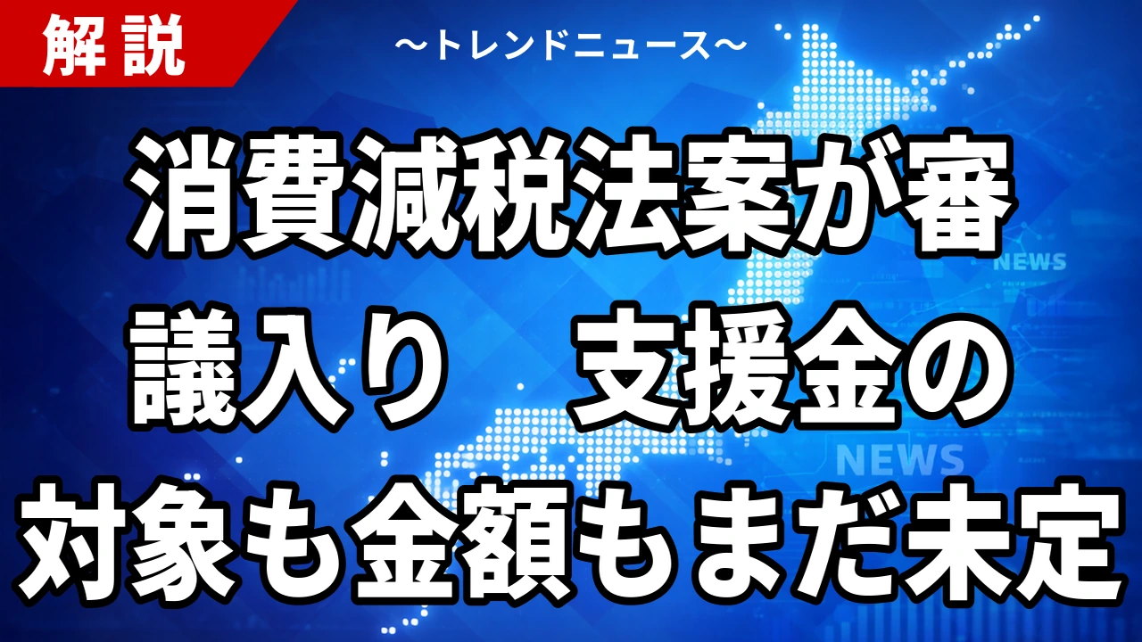 【10/20】消費減税法案が衆院審議入り｜就業者負担軽減支援金の対象と首相答弁